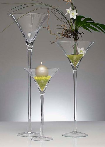 XXL Martiniglas Glas Kelch Riesenglas Glasvase Blumenvase Bodenvase riesig groß ca. 50 cm