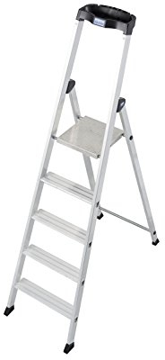 For Demand lbsb641 Scala di forbici con vassoio, Scaletta Pieghevole Scala Alluminio 5 Gradini, 1.65 m altezza