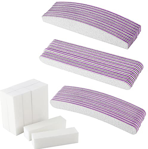 AYITOO 40 Nagelfeilen für Gelnägel 100/180 Profi Set, Feilen Nägel für Gelnägel, Doppelseitige Nagelfeilen für Acryl Naturnägel Profi Set