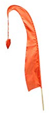 Asiastyle Balifahne | Farbe: dunkelorange | 120 cm lang | MIT BAMBUSSTANGE | aus echtem Satin | Originale Umbul Fahne
