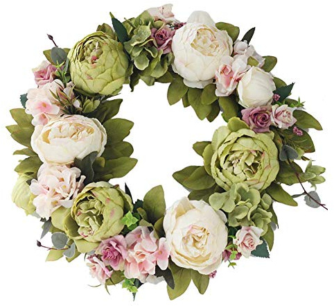 Türkranz Wandkranz Dekokranz Kunstblumenkranz, Pfingstrose Künstliche Girlande Tür Dekoration, Künstliche Blumen-Wand-hängende Verzierung Für Outdoor Türkranz
