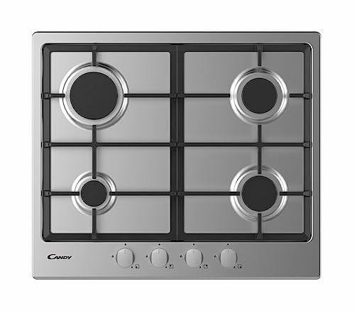 Piano cottura a gas, N° 4 Fuochi, Larghezza 60 cm, colore Inox, Serie Timeless