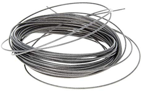 Othmro Stainless Steel Wire Rope Cable 1.2mm 0.05 inch Dia 32.8ft 10m Length 304 Grade PVC Coated for Hoist Lifting Grinder Pulley Wheel 1PCS