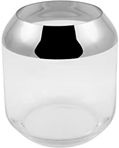 Fink - Windlicht oder Vase - Smilla - Klarglas mit Platinrand - Maße (ØxH): 18,5 x 20,6 cm