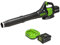 Greenworks 80V (150 MPH / 500 CFM / 75+ Compatible Tools) Cordless Axial Leaf Blower, 2.0Ah Battery and Charger Included