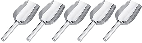 5 Stück Edelstahl Schaufel, Edelstahl Food Scoop Eisportionierer für Süßigkeiten, Eiswürfel, Salat, Zuhause, gewerbliche Nutzung