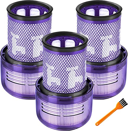 V12 HEPA Filter 971517-01 für Dyson V12 Detect Slim Akku-Staubsauger V12 Filter Ersatzfilter Zubehör für Dyson, 3 Filters, 1 Reinigungsbürste