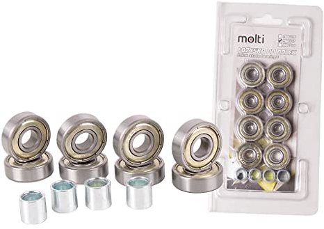 molti 608 ZZ Kugellager Rillenkugellager 8 Stück ABEC-5/7/9 Carbon Metall für Rollen Skateboard Inlineskaten Triskates 22mm x 8mm x 7mm (ABEC 7)
