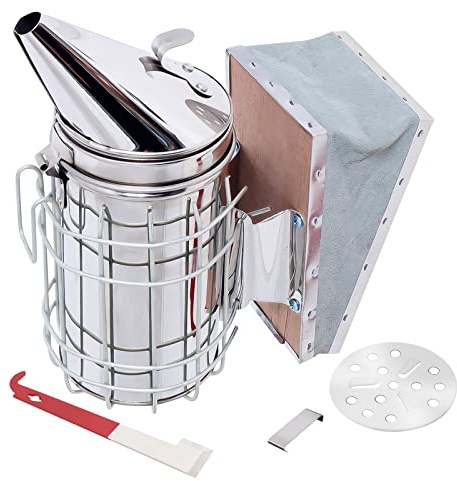 Bee Hive Smoker Stainless Steel Beekeeper Tool Kit with Heat Shield 2 Type Hive Tools Beekeeping Equipment