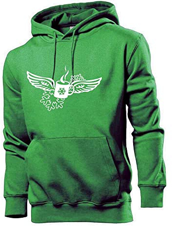 Generisch Tazza di vin brulé con ali d'angelo, da uomo, verde, XXXL