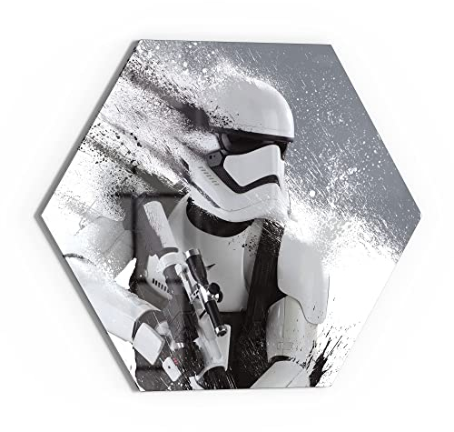 DEQORI Glas-Magnettafel | 55x47,6 cm groß | Motiv Star Wars Storm Trooper | Memo-Board aus Glas | Magnetboard inkl. Magnete, Stift & Tuch für Küche & Büro | Tafel magnetisch & beschreibbar