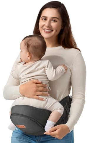 besrey Baby Hip Carrier, Adjustable Waist Belt Carrier, Ergonomic M Position Baby Hip Seat Carrie, Up to 44lb, Easy Fold Up, Infant Hipseat with Fanny Pack