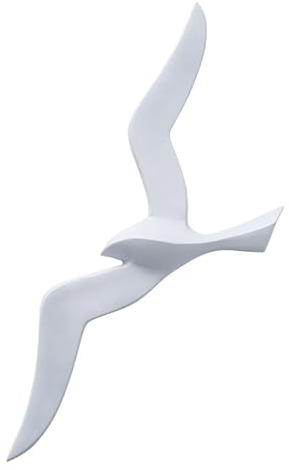 RiloStore Möwen 3er Set Holz braun Wanddekoration b362 Wanddeko 34-37cm Möwen Vögel Wandobjekt Vogel-Skulpturen Wandbild Dekovögel Metallvögel