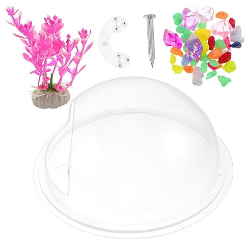 FRCOLOR Bocaux d'aquarium - Jouets - Pot de Plantes pour Aquarium - Mur Suspendu - Vase de Plantes - pour Aquarium - Boule en Verre Betta - Décoration de Poisson - Petit Support