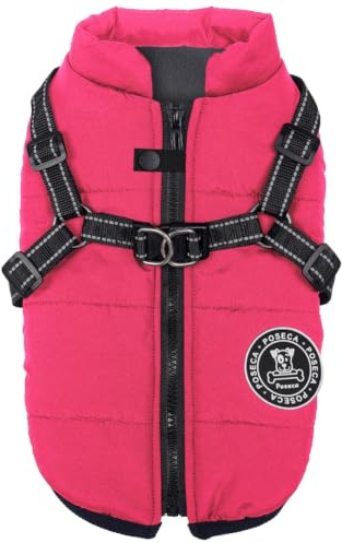 Poseca Waterproof Winter Coat for Small Dogs - Warm Vest Jacket with Harness for Small Medium Large Dogs