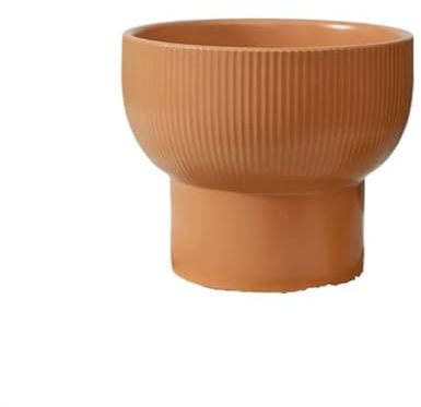 GRFIT Blumentopf Blumentöpfe aus Keramik, hoch, weiß, einfache Kunst, Modellierung, Haushalt, Phalaenopsis, spezielle Grünpflanzen-Orchideen-Töpfe Übertopf (Color : Orange, Size : L)