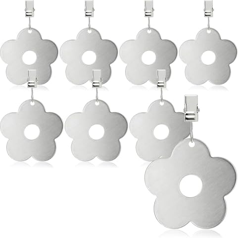 GUTE LINES Fermatovaglia in Acciaio, Pesi Fermatovaglia con Fermaglio, Decorato per Tabelle, per Tovaglia da Esterno per la Festa, Picnic, Giardino, Casa (12 PCS Forma Fiore)