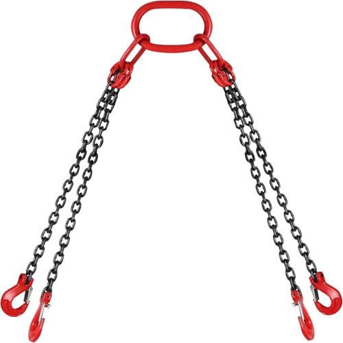 Generisch Hebekette Dauerhaft Multifunktional Kettengehänge 300cm 4 Strang Anschlagketten 6mm Krankette Hohe Festigkeit 6T Transportieren von Lasten für Bergbau Häfen,4t,200CM