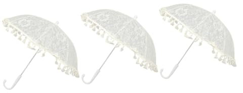 PACKOVE 3 Stücke Elegante Spitze Regenschirme Für Hochzeit Baby Dusche Regenschirm Requisiten Regenschirm Für Frauen