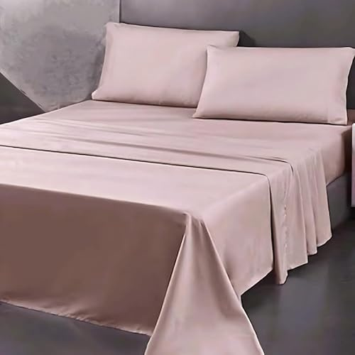 SpazioTessile - Lenzuola Matrimoniali Invernali 100% Caldo Cotone, Completo Lenzuola di Flanella Lenzuolo Sopra 240x295, Lenzuolo Sotto con Elastico 160x190 H25, 2 Federe 50x80 (Rosa)