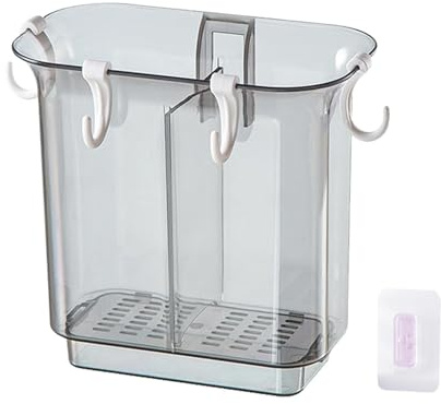 Séchoir à baguettes – Porte-ustensiles avec crochets – Double trous de ventilation pour argenterie, récipient de drainage pour petits ciseaux