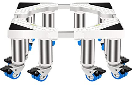Base Lavatrice, Carrello per frigorifero e congelatore indipendente, altezza 35 cm/13,7 pollici, ruote per frigorifero e congelatore regolabili, base per frigorifero e congelatore affiancati, doppia