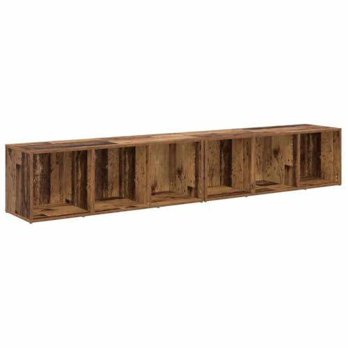 vidaXL Conjunto de Mueble de TV 2 pcs Madera Envejecida, Mueble de TV Rectangular, Moderno para Sala, montado en Pared, Ahorra Espacio, decoración de Madera rústica