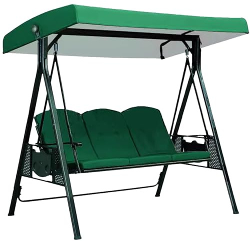 Generisch Dach für Hollywoodschaukel Gartenschaukel 3 Sitzer, 191x120cm Hollywoodschaukel Dachbezug Bezug Schutzhülle Wasserdicht und UV-Schutz Ersatzdach Universal (Green)