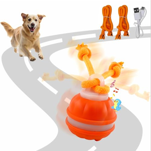 Klursy Interactive Dog Toys，Peppy Pet Ball for Dogs，Motion Activate Rolling Ball for Puppy/Medium Dogs，Active Rolling Dog Bal l Wicked Bal l for Daily Training, Dog Toys to Keep Them Busy (Orange)