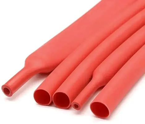 Guaina Per Cavi Elettrici Flessibile Tubo termorestringente da 10/100 metri, diametro 2,4-6,4 mm, 3:1, guaina for cavo termico in poliolefina isolata nero/rosso(Red,4.8MM_100M)