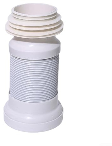 AugustknowU Tubo di scarico per WC con uscita posteriore sospesa a parete, in polipropilene, lunghezza regolabile 25 cm, minimo 50 cm, massimo