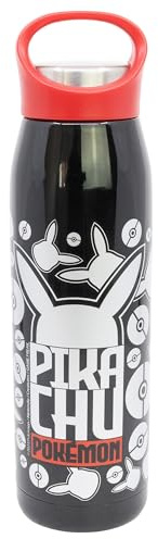 Stor Botella de Agua Pokémon de Acero Inoxidable 665ml con Tapa Antiderrames y Asa para Transporte Cómodo