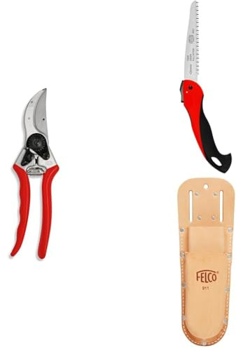 FELCO 2 Profi-Gartenschere Bypass 25 mm mit Klappsäge 600 und Holster 911 als Komplettset