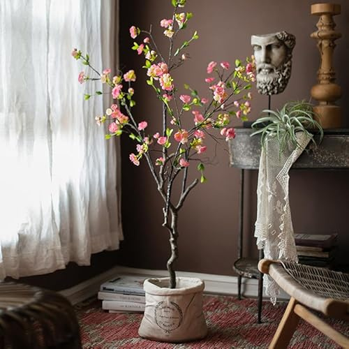 Simulación Cerezo simulación simulación de durazno árbol de Flor Planta Artificial Flor Falsa árbol simulación decoración de Boda de la Boda del árbol 1.36m