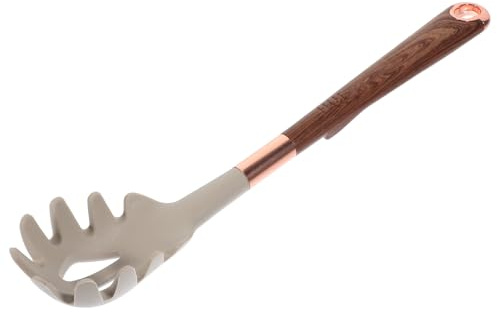 Operitacx Tenedor para Espaguetis de Silicona Khaki Colador y Diseño Moderno para Servir Pasta en Cocina