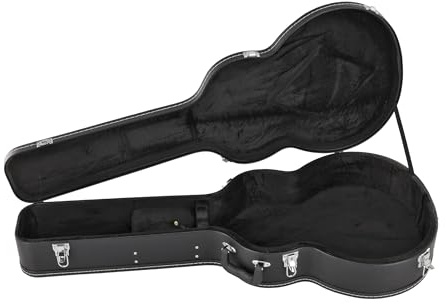 GEWA Holzkoffer mit Kunststoffbezug schwarz, Gitarrenkoffer für Jumbo/Jazz 6-saitig