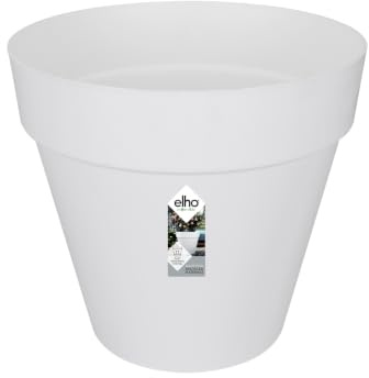 elho loft urban rund Rollen 60cm Blumentopf - Weiss | Ø 58 x H 54 cm | Für den Außenbereich geeignet | 100 % recycelter Kunststoff