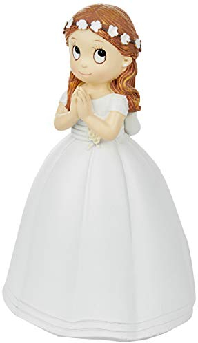 Mopec figura Comunione Ragazza Abito e corona fiori, Poliresina, bianco, 9.5 x 10.5 x 16.5 cm