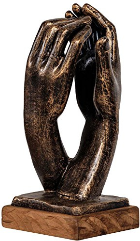 aubaho Eisenfigur Hand die Kathedrale nach Rodin Figur Skulptur Antik-Stil 40cm Replik