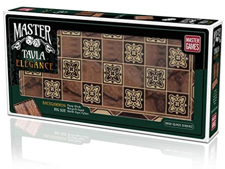 Master Games -T72 Elegance Backgammon-Tavla Grande taille 50,5 cm x 51 cm x 8 cm.