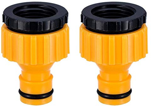 TOPWAYS 3/4 inch and 1/2 inch BSP 2in1 Plastic Outdoor Graden Hose Tap Connector Threaded Faucet Adapter 2 pack