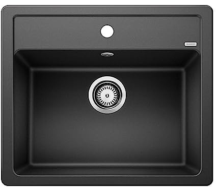 BLANCO LEGRA 6 – Fregadero Rectangular de Granito para Armarios Bajos de 60 cm de Ancho – De SILGRANIT – Sin Escurridor – Gris – 523332