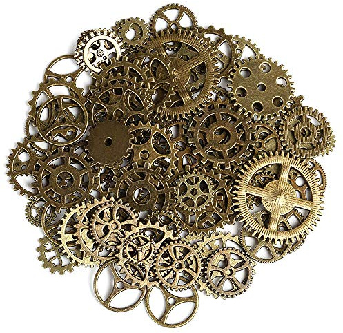 Amasawa Antiker Steampunk Anhänger Anhänger Uhr Uhr DIY Handwerk, Halskette