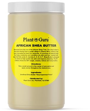 Plant Guru Raw African Shea Butter 32 oz. / 2 lbs. Jar Bulk 100% Pure Natural Unrefined IVORY - Ideal Moisturizer For Dry Skin, Body, Face And Hair Growth. Great For DIY Soap and Lip balm Making.