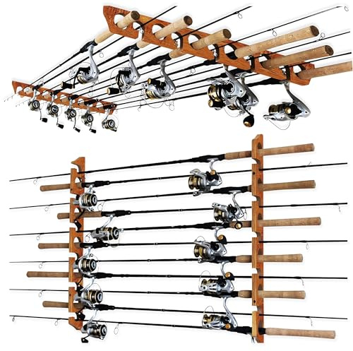Rush Creek Creations Angelrutenhalter für Wand oder Decke, vertikale oder horizontale Aufbewahrung für bis zu 11 Ruten