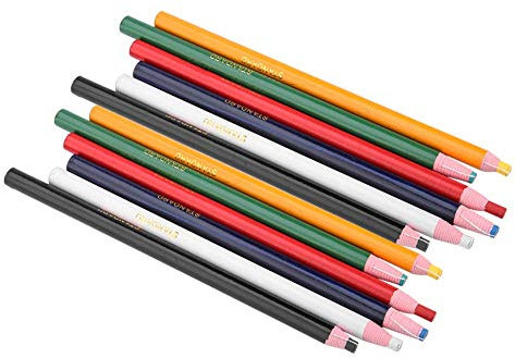 12Pcs farbiger nähender Markierungs-Bleistift, wasserlöslicher Bleistift des Schneiders, nähende Markierungs-Kreide-Spur-Werkzeuge, Abwischen/waschen Bleistift-Damenschneiderin-praktisches Werkzeug