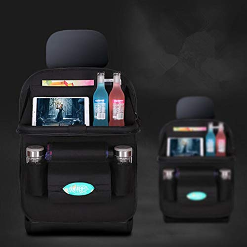 HALAWAKA 2 x Auto-Rücksitz-Organizer mit faltbarem Tisch-Tablett, Auto-Organizer, Rücksitzschutz, Kick-Matten für Kinder, Auto-Aufbewahrung, Organizer, Tablet-Halter, Taschentuchbox, mehrere Taschen
