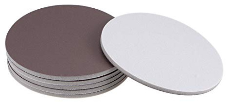 sourcing map 6-Inch Sanding Sponge Hook and Loop Sanding Disc Wet/Dry for Car Wood Drywall Metal Brown Corundum 800-1000 Grit 6 Pcs