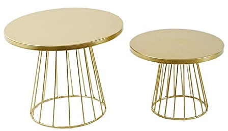 Perfeclan 2 Packungen Gold Eisen Torten, runde Cupcake, Hochzeits-Geburtstags-Party Dessert Cupcake Podest-Kuchen-Display-Platte