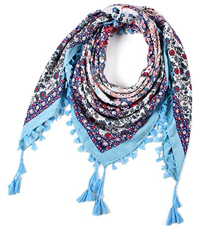 Schal Damen Winter Schön Druck Loop Schal Warm Lätzchen halten Dreieckstuch Damen Schals Halstücher Unisex Herbstschal Winterschal Oversized Weich Scarf Strickschal Fransen Poncho